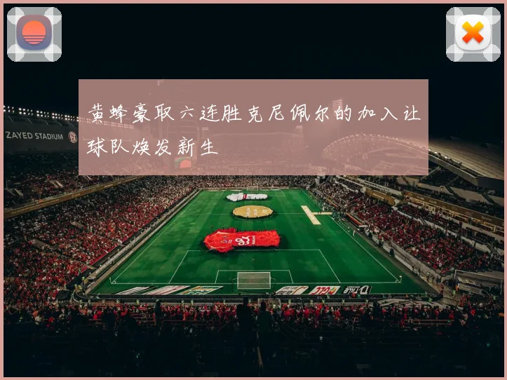 黄蜂豪取六连胜克尼佩尔的加入让球队焕发新生
